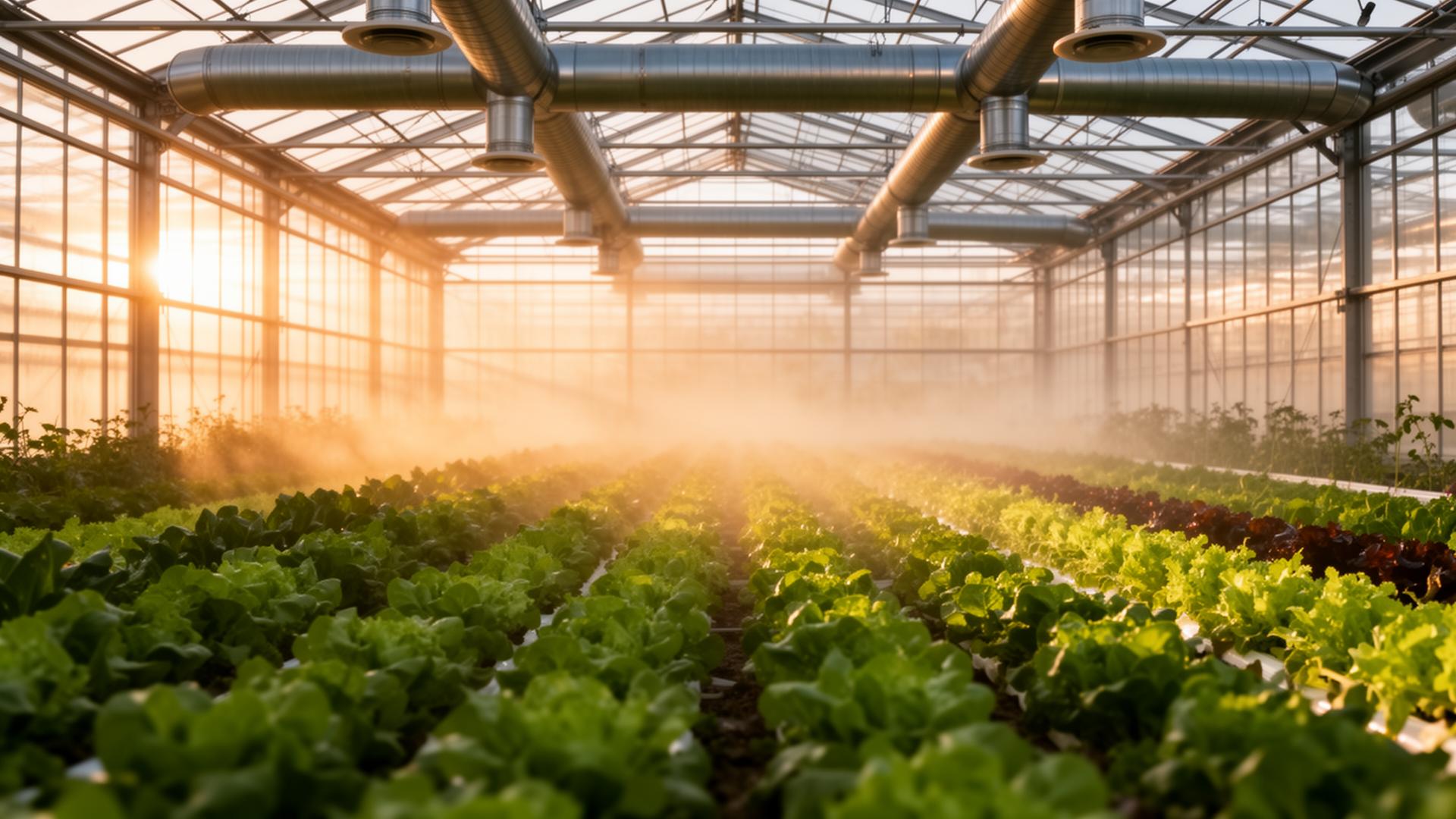 Serre agricole équipée de ventilation moderne